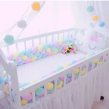 

1.5m/2.2m 4 Braids Knot Baby Bed Bumper Protector Crib Bumper Baby Room Decor Cot Bumpers In The Crib For Baby Decoration Room