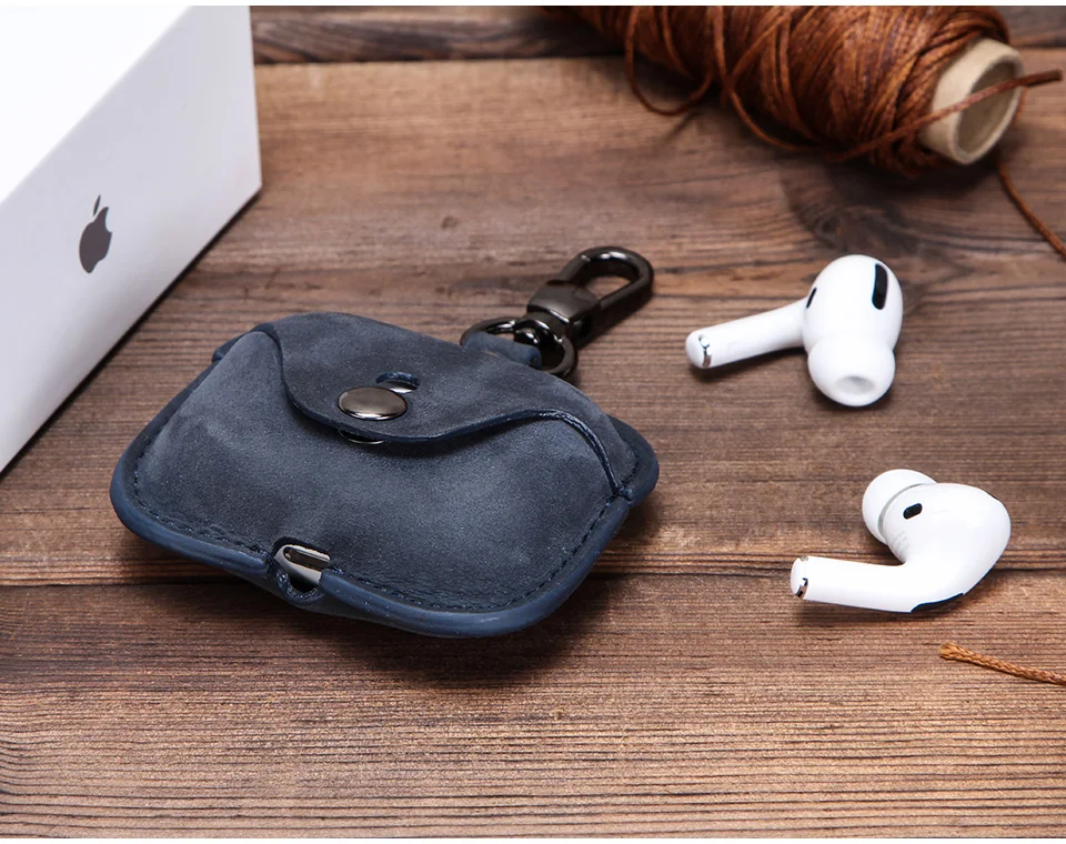 Чехол из натуральной кожи для AirPods Pro coque Bluetooth наушники защитная крышка зарядка boite для Air pods 3 Pro чехол s брелок