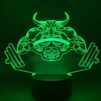 

Led Night Light Big Bull Corlor Changing Night Light for Children Indoor Touch Sensor Kids Game Nightlights Cartoon 3D Lamp
