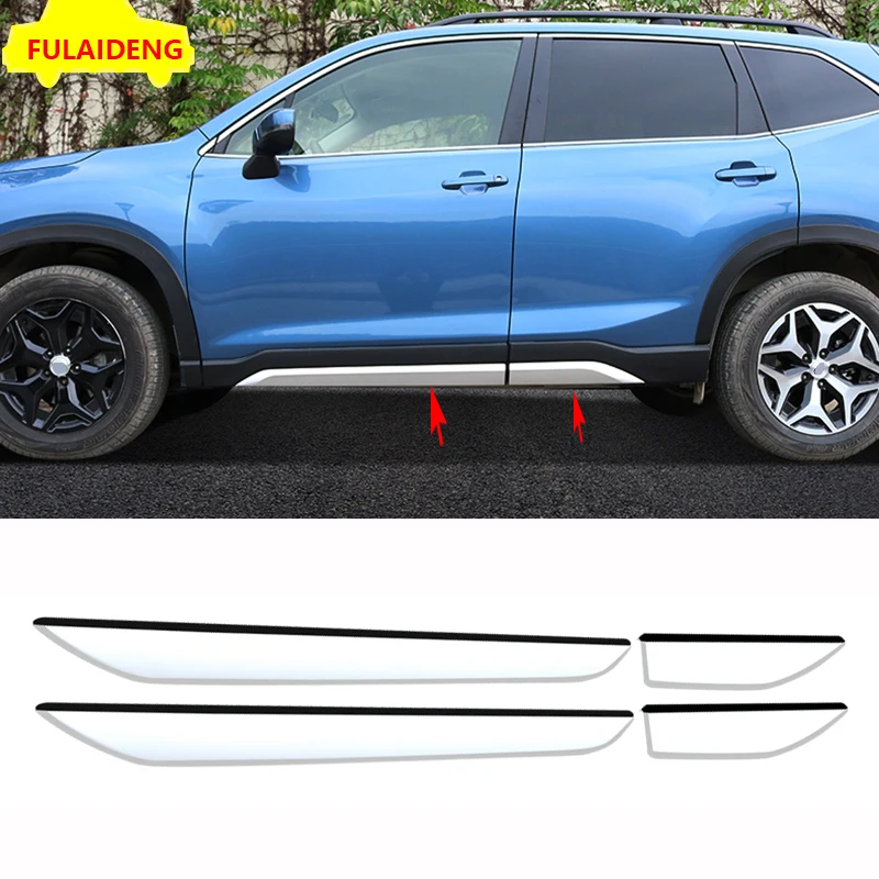 4 шт. для Subaru Forester нержавеющая сталь автомобильная Боковая дверь корпус рельефная Накладка для отделки автомобиля Стайлинг Аксессуары