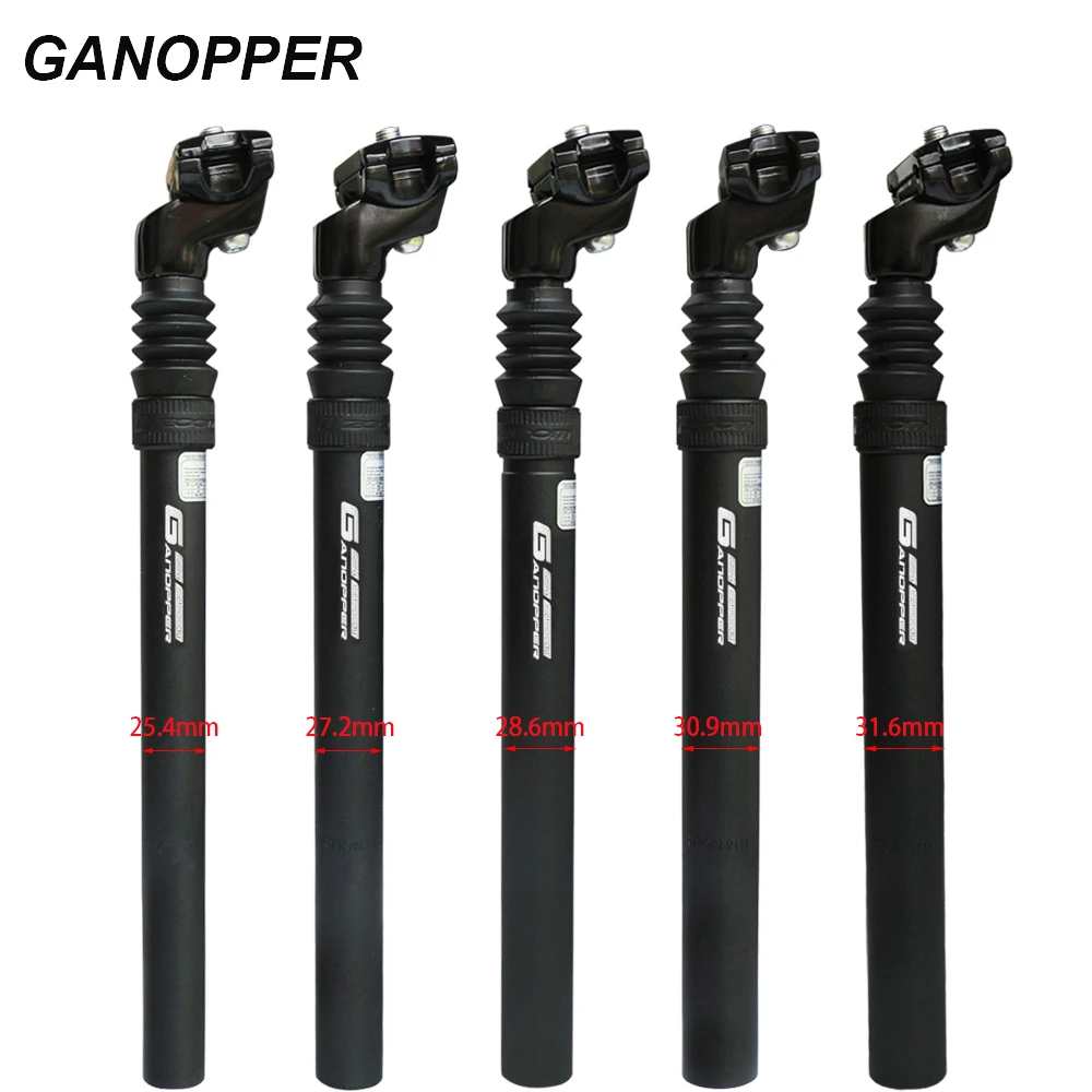 GANOPPER Bicycle Suspension Seatpost 25.4/27.2/28.6/30.4/30.9/31.6*350mm Damping MTB Bike