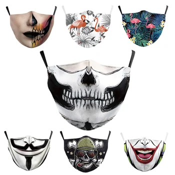 

Hombres/mujer Adult Big Mouth Print Face Fabric Masks Mouth Cover Reusable Protection Dust Washable Masks Proof Bacteria Mask