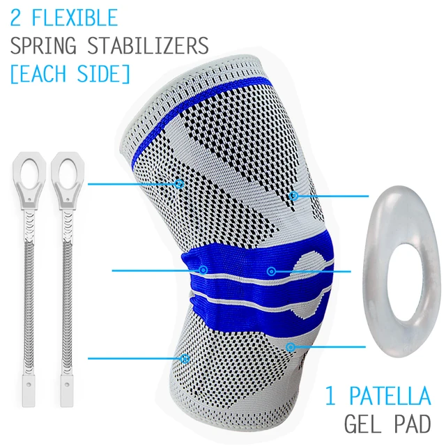 Knee Brace Knee Support Compression Sleeve with Side Stabilizers & Silicone Patella Gel Pad for Meniscus Tear Arthritis Jogging 4
