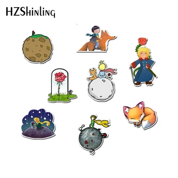 

2019 New Fashion Acrylic Brooches The Little Princes and Fox Cartoon Shrinky Dinks Brooches Pins Deco Accessories Epoxy