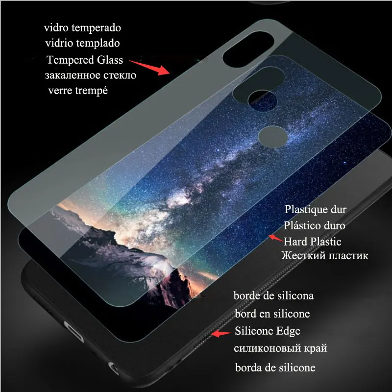 Чехол из закаленного стекла для huawei Honor 7X, задняя крышка из поликарбоната, защитный чехол для телефона huawei Honor 7X7 X X7, мягкий чехол-бампер из ТПУ 5,93 дюйма