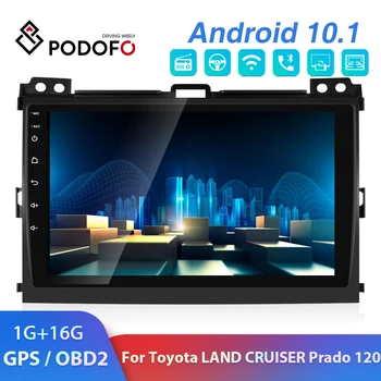

Podofo 2 Din Android 10.1 9'' Car Radio GPS Car Multimedia Player Bluetooth Auto Audio For Toyota Land Cruiser Prado 2004-2009