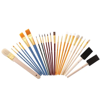

25pcs Paint Brushes Practical Lightweight Bristle Brush Paint Brush Set Art Supplies for Artists Beginners Students