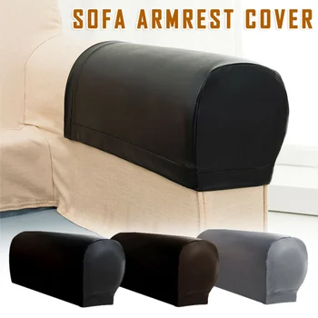 

2 Pcs PU Leather Sofa Armrest Covers Protectors Stretch Waterproof for Couch Chair Arm LBShipping