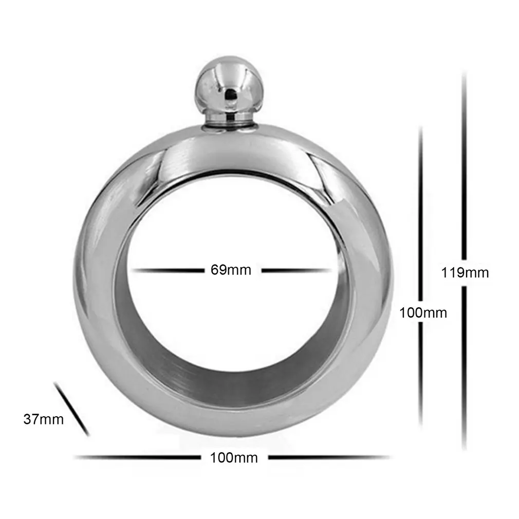 3.5oz/100ML Stainless Steel Jug Bracelet Unique Alcohol Hip Flask Funnel Bangle Delicate Whisky Bracelet Luxury Drinkware