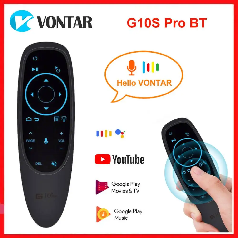 2.4G Wireless Air Mouse Google BT5.0 Voice Remote Control Microphone IR  Learning 6-axis Gyroscope for Android 11 10 9 TV BOX