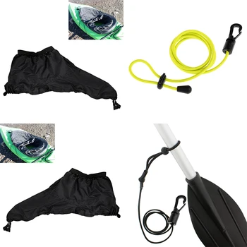 

Kayak Spray Skirt With Paddle Fishing Rod Leashes Cord Lanyard Coil Holder