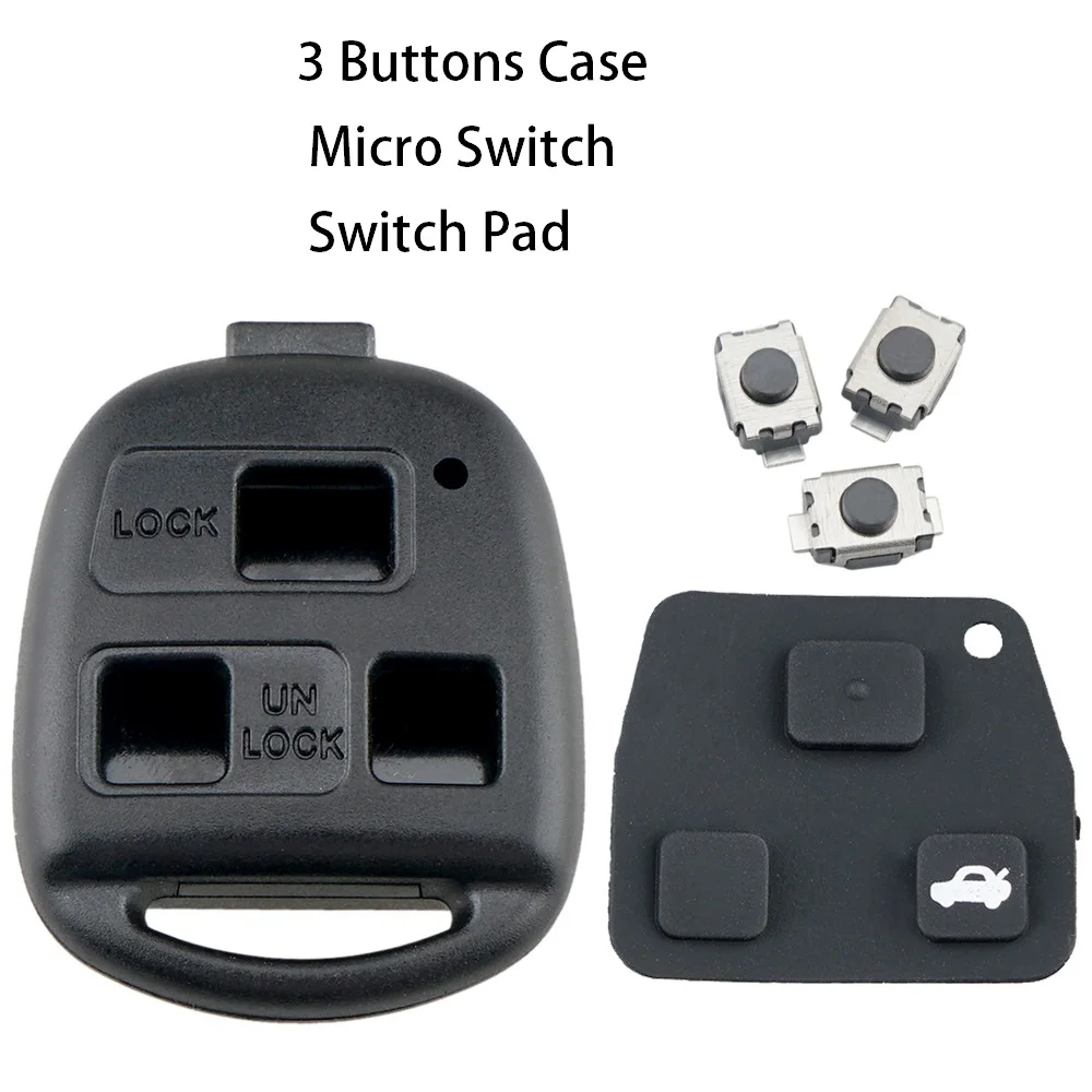 Enhanced Car Key Case with 2 Buttons and TOY43 Blade Plus Micro Switches