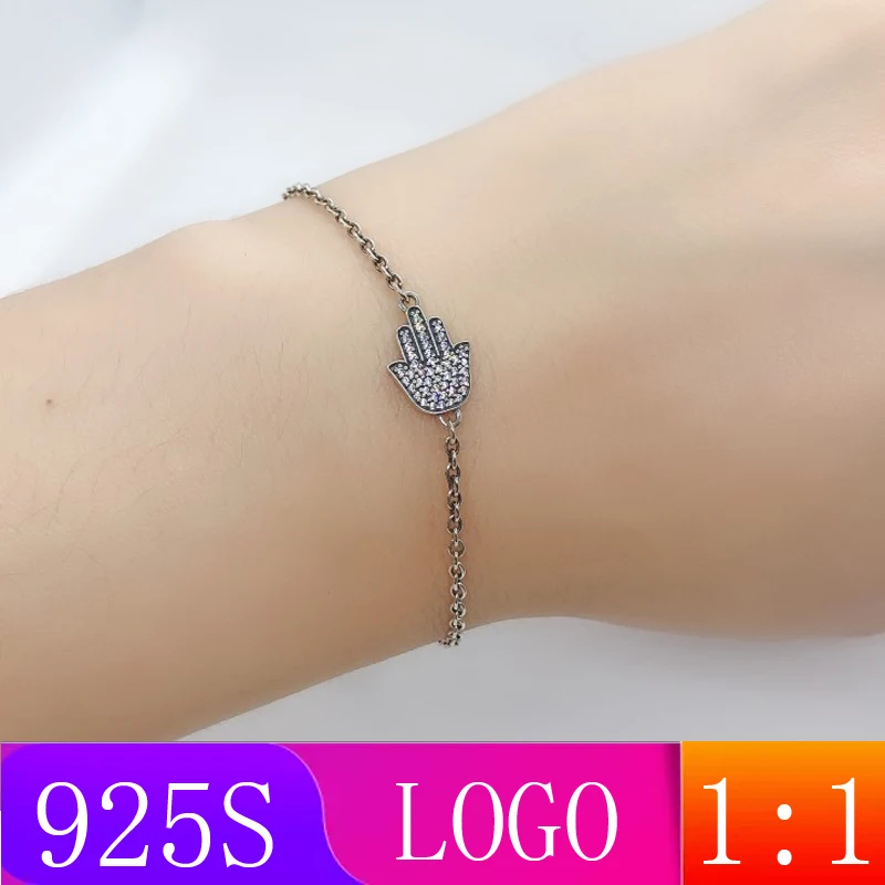 LISM [ ] S925 серебро зима 1: 1 паве Циркон пальмовый браслет Модный Дамский подарок DIY оригинальные ювелирные изделия