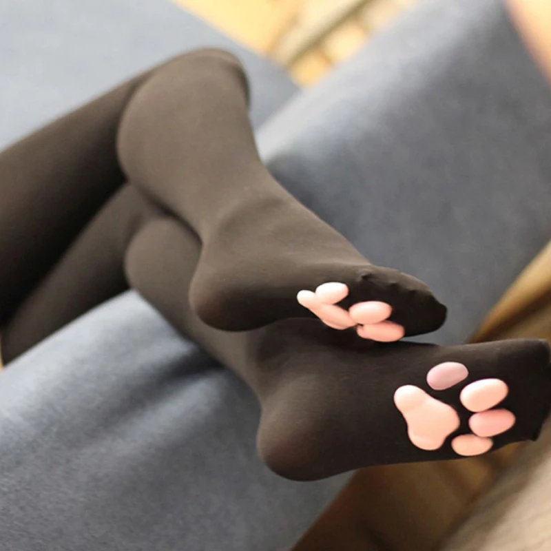 ohoooh Lolita Cat Paws Stockings With Paws Women's Long Socks Cat Paw Knee Socks 3D Kawaii Cosplay Cat Meat Thigh High Socks