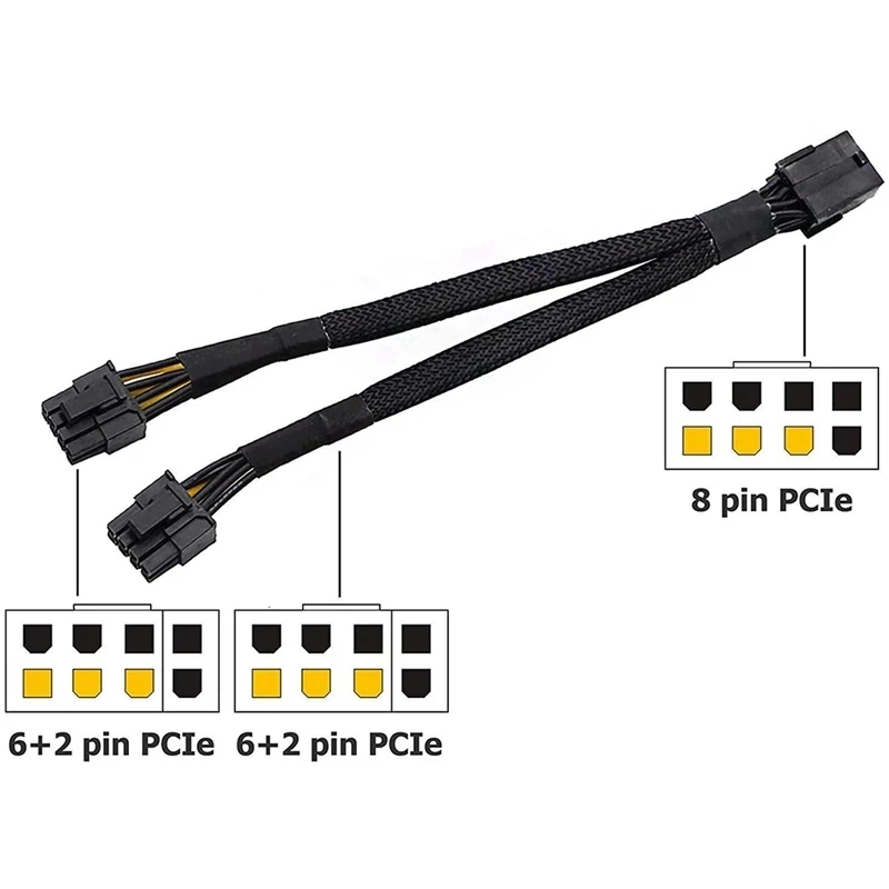 Компьютер GPU PCIe 8 контактный разъем Dual 2X Pin (6 + 2) Мужской PCI Express Мощность адаптер