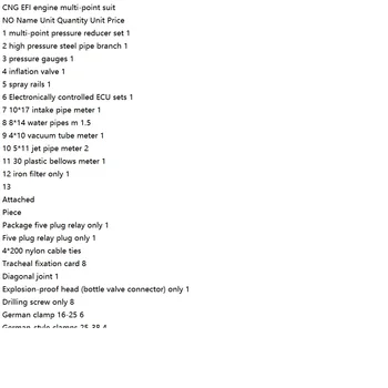 

CNG Conversion Kit for CNG EFI engine multi-point suit