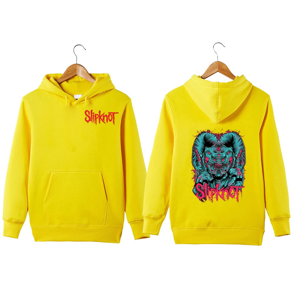 Slipknot рок толстовка с логотипом группы Slipknot Sweatershirt рок Толстовка С Логотипом Группы уличная хип хоп толстовка с капюшоном - Цвет: Цвет: желтый