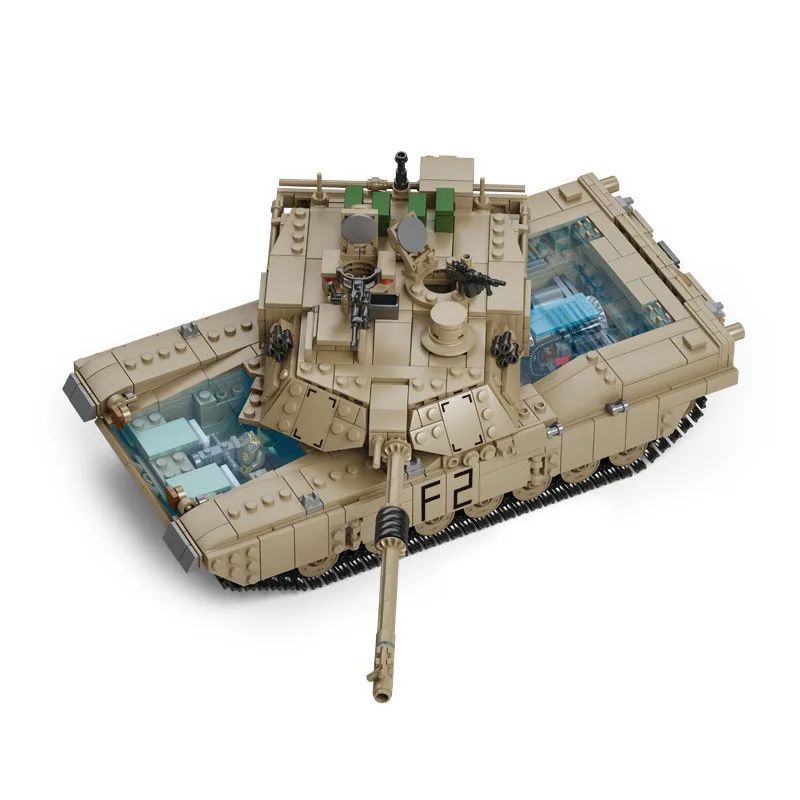  Kazi M1A2 Tank Vehicle Compatible with Legoings Tank Building Blocks Children's Military Assembly T