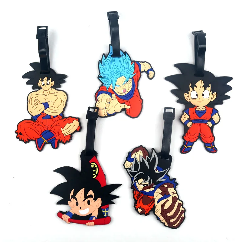 Dragon ball z goku багажные бирки дорожные аксессуары рисунки из мультфильма ПВХ багажные этикетки бирки дорожная сумка бирки
