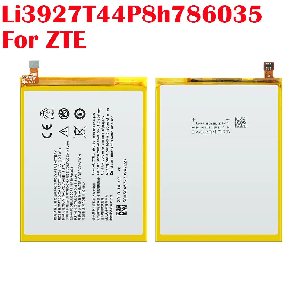 100% реальная батарея 2730mAh Li3927T44P8h786035 для ZTE Blade V8 V7 BV0800 BV0701 A910 Высококачественная +
