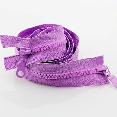 Light Purple 5# смола двойная молния ползунок открытый конец молния 70 см для DIY сумки одежды поделки шитье ремонт аксессуары - Цвет: Light Purple