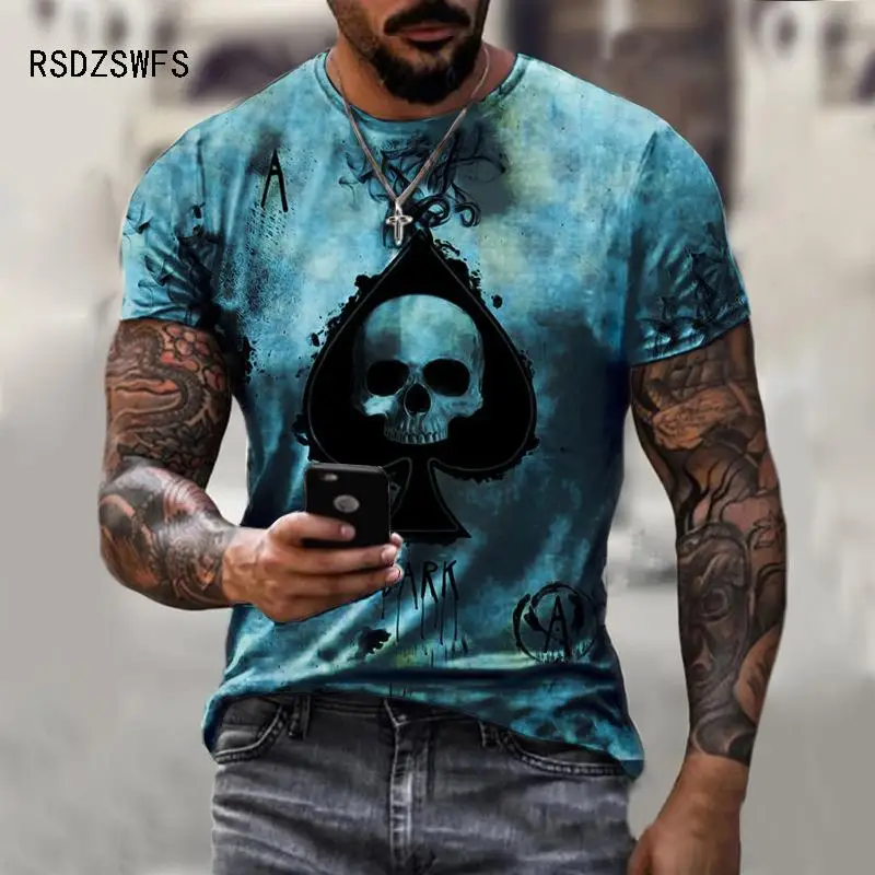 

Fashion Skull Spades A T Shirt Men Sports Home Short Sleeve Top Oversized 3d Print Personalized Shirts Cool Streetwear