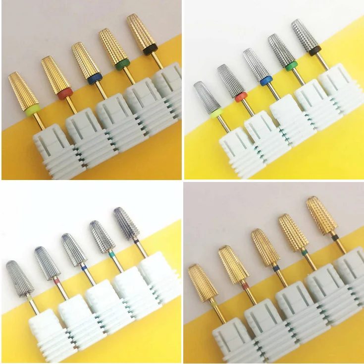 100pcs Carbide nail drill bits Two-way milling cutter nail art machine Equipment Accessory electric file