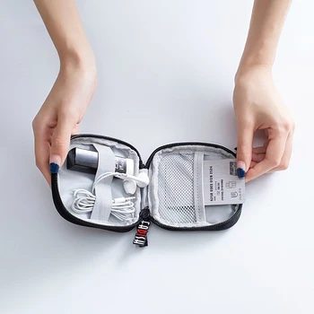 

Mini Portable Digital Bag Cable Box Earphone Memory Card Small Items Storage Suitcase Cable Finishing Case Accessories Supplies