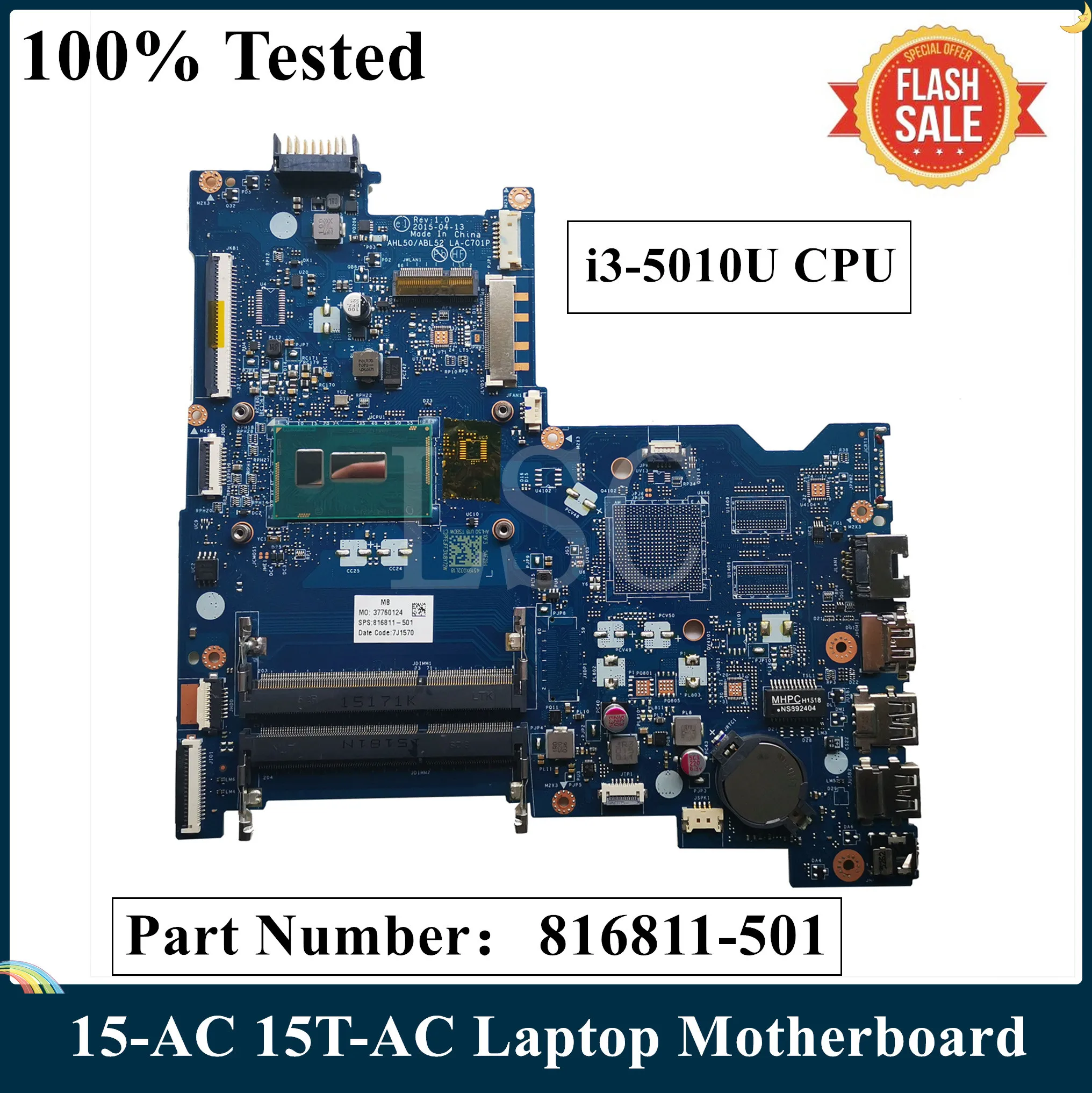 Lysee Laptop Motherboard for hp 15-AC Laptop Motherboard 816812-501 816812-001 LA-C811P DDR3 100% test ok Lysee Laptop Motherboard for hp 15-AC Laptop Motherboard 816812-501 816812-001 LA-C811P DDR3 100% test ok