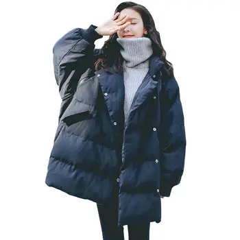

Winter Jacket Women Loose Thick Warm Down Cotton Coat Female Parka Long Sleeve Casaco Feminino Winter Coat Women Clothing Q1884