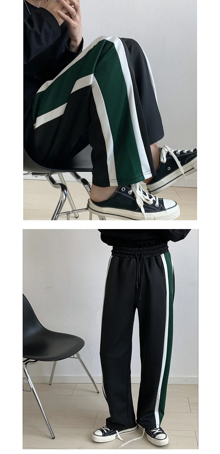 sports track pants 2021 Korean Style Men's Loose Straight Casual Pants Hip Hop Style Joggers Sweatpants Streetwear Pantalon Homme Trousers M-2XL red sweatpants