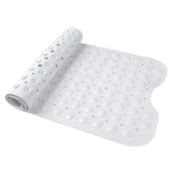 

Bath Mat 100 x 40cm with Cupping Massage Bath Mat white anti-slip Material Extra-long shower mat Washable bathroom rug in machin