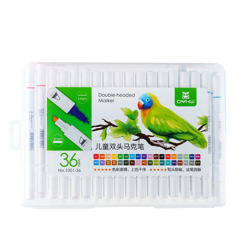 36 colors Двухстороннее Рисование маркером Ручка Картина Акварельная художественная маркер ручка с двойным наконечником кисть школьные наборы для рисования - Цвет: 36 colors
