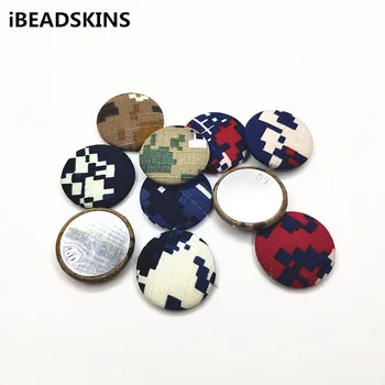

New arrival! 35mm 50pcs Random mix color Cloth pattern flat semicircle beads for earrings,Earring parts,jewelry findings
