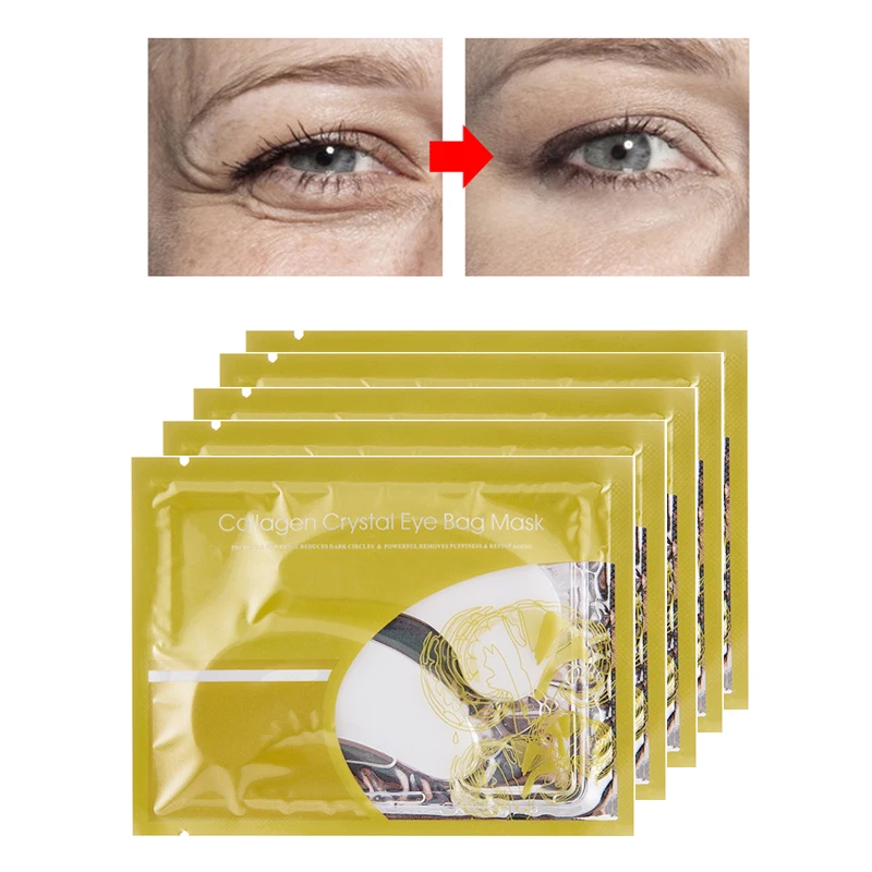 5/10 пар с кристаллами коллагена, подушечки для глаз против увлажняющий Сыворотки для ухода за кожей вокруг глаз, устраняет темные CircleAnti против морщин анти-отечность глаз маска