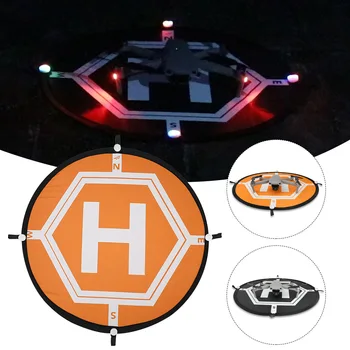 

21.65inch With 4 LED Light RC Quadcopter Outdoor Parking Anti Scratch Drone Landing Pad Helipad Round Nylon For DJI Mavic Air 2