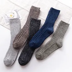 Новые мужские зимние теплые носки Harajuku в стиле ретро высокого качества, модные повседневные носки из шерстяного материала, большие