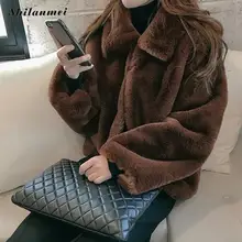 Plus Size Harajuku Faux Fur Coat Women Fashion Solid Green Cropped Fur Jacket Furry Winter Coat High Street Thick Ladies Outwear