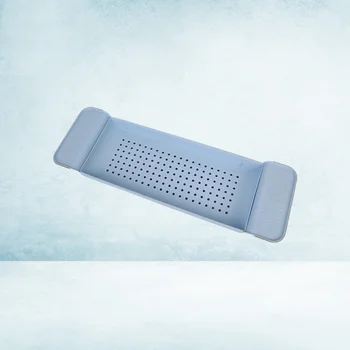 

Drain Scalable Bathtub Tray Hollow out Shower Organizer Plastic Storage Rack for Bathroom Toilet Dark Grey