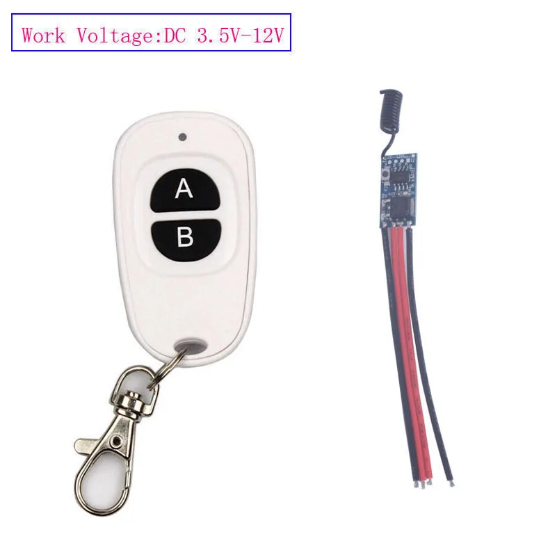 

Sleeplion Mini Size 3.3V 4.2V 5V 6V 7.4V 9V 12V Relay Switch Remote Control No Sound Adjustable Micro Receiver 3.3V-12V Switch