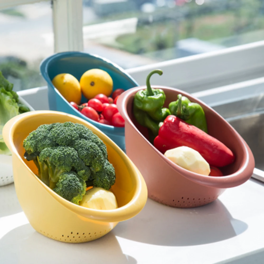 

Kitchen Multi-function Food Grade Plastic Household Washing Basket Fruit And Vegetable Basket Peas Strainer Sieve Drain Basket