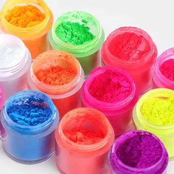 

12 Color Ultrafine Phosphor Powder Fluorescent Glitter Set Nail Art Styling Party Luminous Glow Home Decorations Pigment DIY