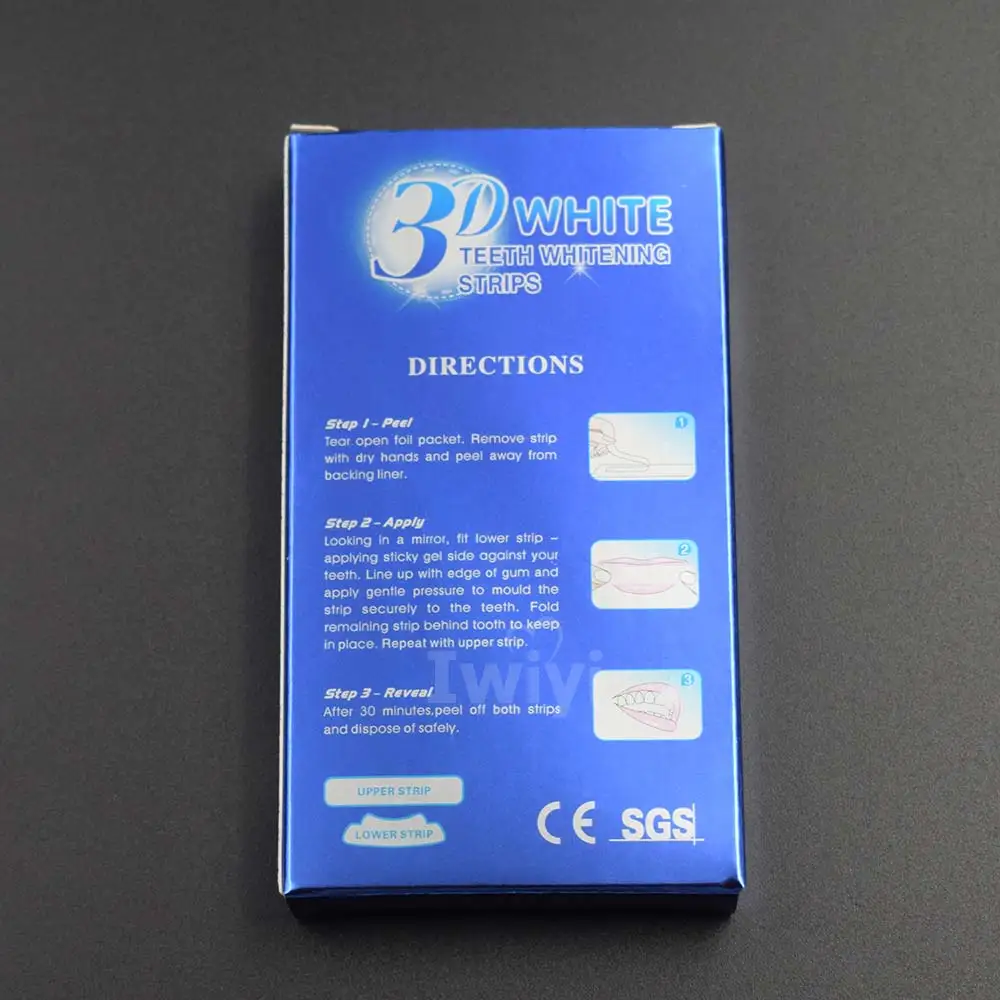 3d Teeth Whitening Strips Tooth Whitener Bleach Bright White Dental Bleaching Care Oral Hygiene Easy To Use Box Back