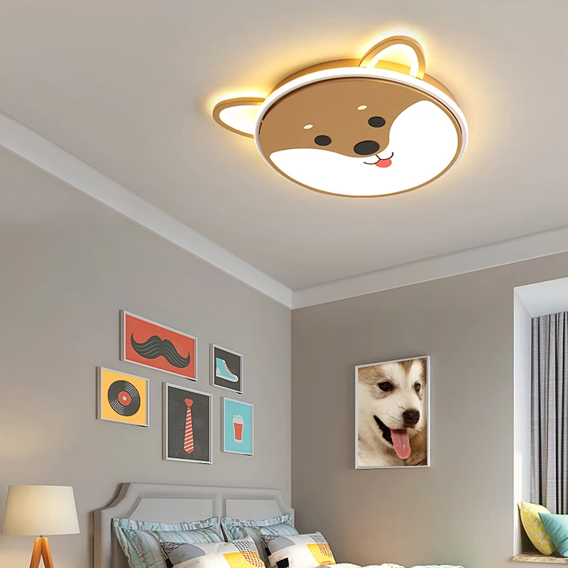 Современный светодиодный потолочный светильник для детской комнаты, потолочный светильник с затемнением для детской спальни, AC90-260V, Декор для дома, потолочное освещение