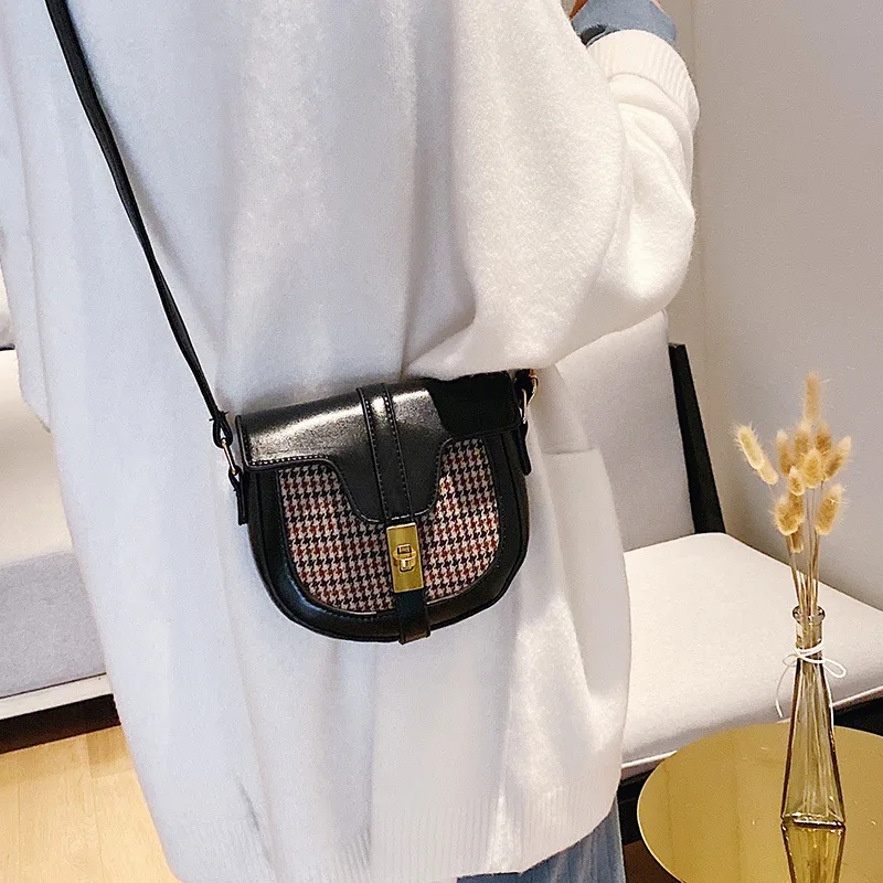 

Bag WOMEN'S Bag 2019 New Style Fashion Versitile Fashion INS Autumn & Winter Simple Shoulder Bag Contrast Color Textured Shoulde