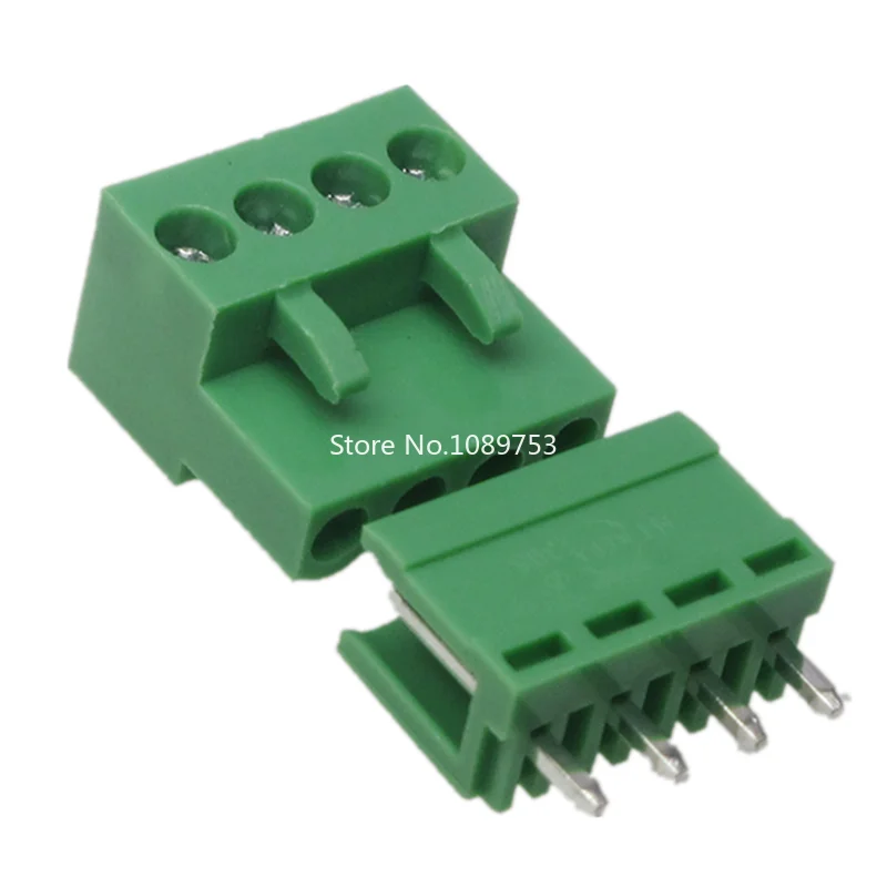 HT5.08 5.08mm Pitch 2/3/4/5P 6P 8P Screw Plug-in PCB Terminal Block Straight/Right Angle Pin Pluggable Bornier Connector 5Sets