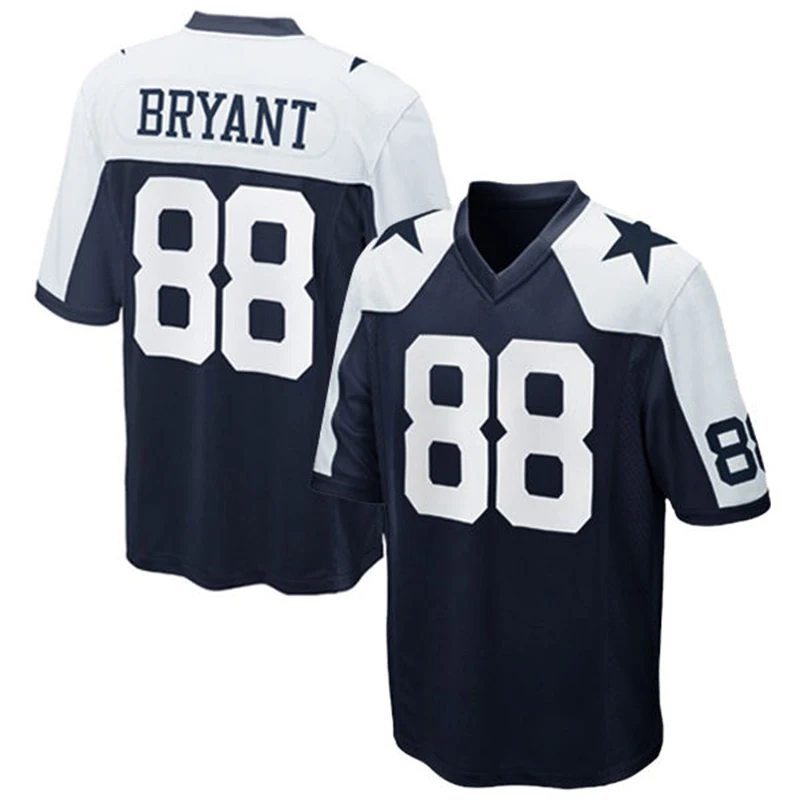 Мужской костюм Даллас#4 дак Прескотт#21 Ezekiel Elliott#88 Dez Bryant#82 Jason Witten#22 Smith#50 Sean Lee сшитая ковбойская футболка - Цвет: Белый