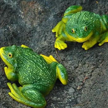

2pcs Miniature Resin Frogs Decor Adorable Frogs Figurine Creative Desktop Craft ​Miniature Figurines Frogs Landscape Decor Pot
