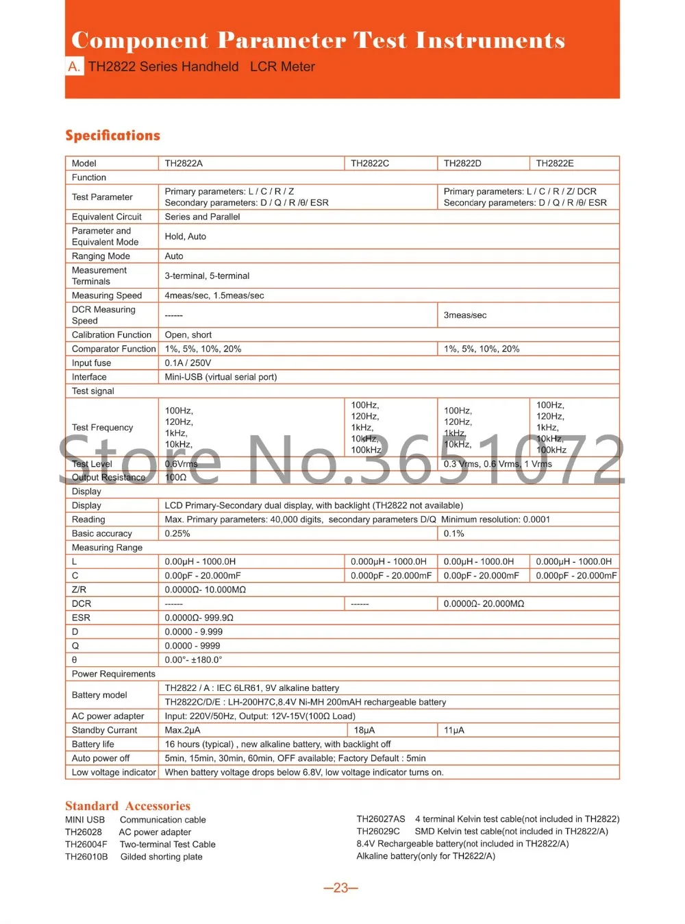 TH2822E/TH2822D/TH2822C/TH2822A ручной измеритель иммитанса портативный RLC измеритель ESR