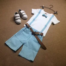 Комплекты для мальчиков детская одежда лето стиль дети мода-Стиль чехол накладные с открытой спиной в Корейском стиле-Стиль, из вельвета, для мальчика, в полоску и шорты, комплект из двух чехол